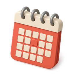 Icon 3D Kalender Periode Pendaftaran